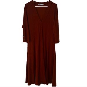 Free People Beach Rust Boho Midi Dress